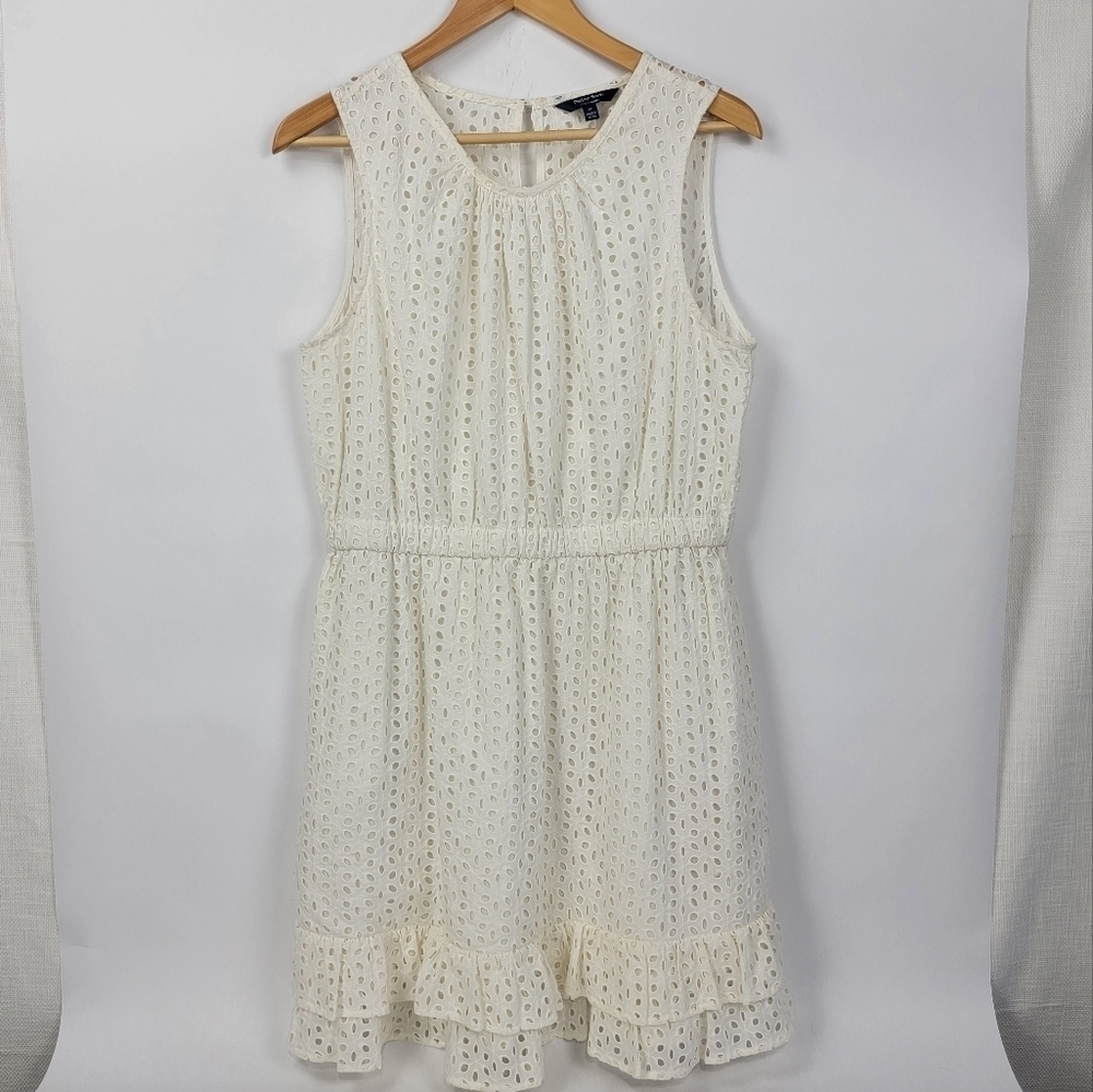 Peter Som For Designation Solid Eyelet Dress - image 5